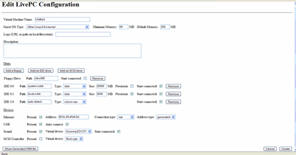Create new LivePC screenshot
